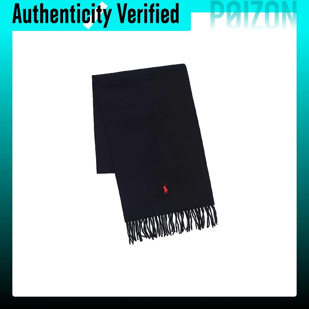 Polo Ralph Lauren Wool Knit Scarves Unisex Green/Black PC0476