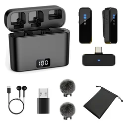 Lavalier Wireless Microphone Professional with Charging Box Noise Reduction Microphone for Studio Recording