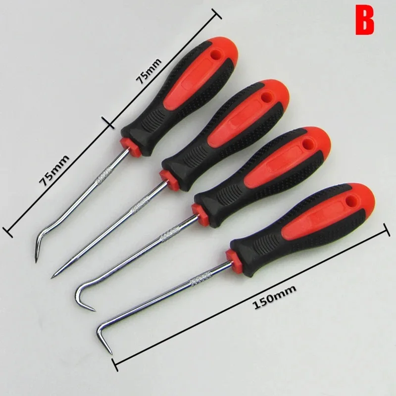 Car Auto Veículo Oil Seal Screwdrivers Set, O Ring Ferramenta de Remoção, Junta Extrator, Longo Removedor, Pick and Hook, 4Pcs