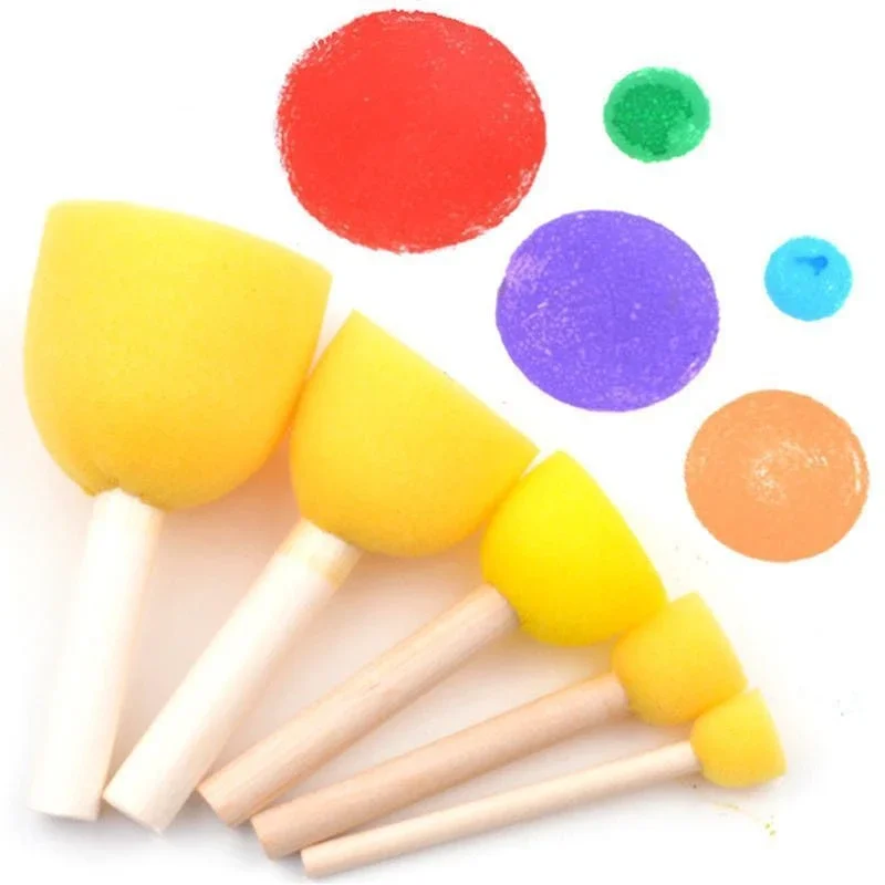 Creative Roller Sponge Brush Stamp Funny Drawing Toys Children Diy Foam Graffiti Painting Brush Painting Supplies Art Set Crafts
