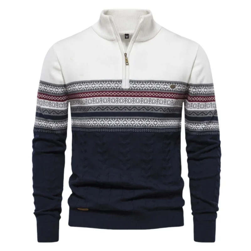 Autumn Winter Men Knitwear Half Zipper Pullovers Sweater Male v-Neck Knitted Jumpers Casual Sweaters Sweatshirts Man Clothes 2XL