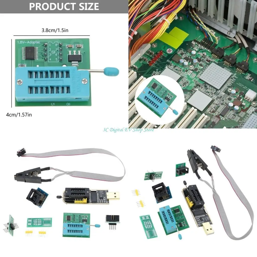 

E74D EEPROM Flash BIOS USB Programmer Set including 1.8V Adapter and SOP8 Test Clip