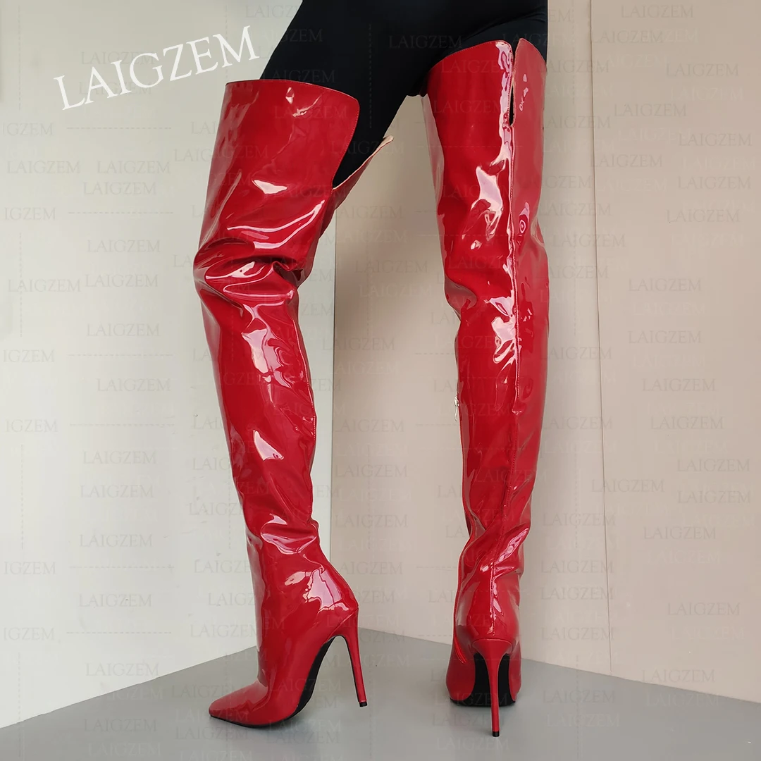 LAIGZEM Knee High Boots Black 3