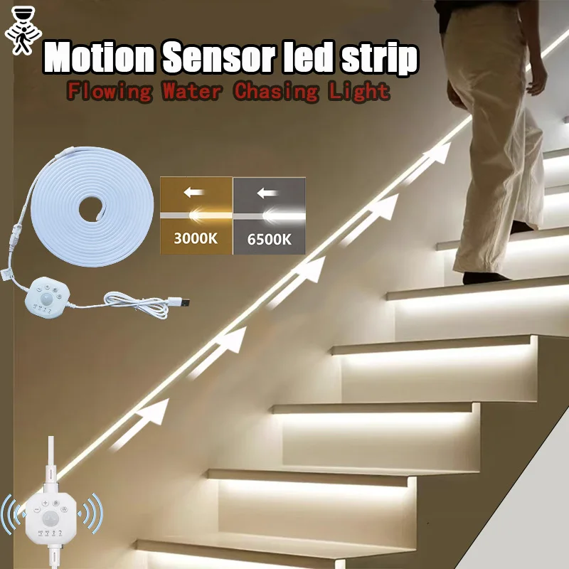 Warm/White Body Sensor Light withTimer–120°360° Night Light,USB Powered Lights,Flexible Light for Stair,Bedroom,Party,Kitchen,TV