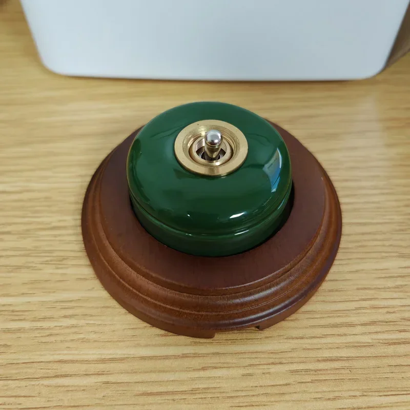 High Quality Retro Green Ceramic Round Toggle Switch 1 Ｗay 2 Way Control Wall Light Switch EU Socket