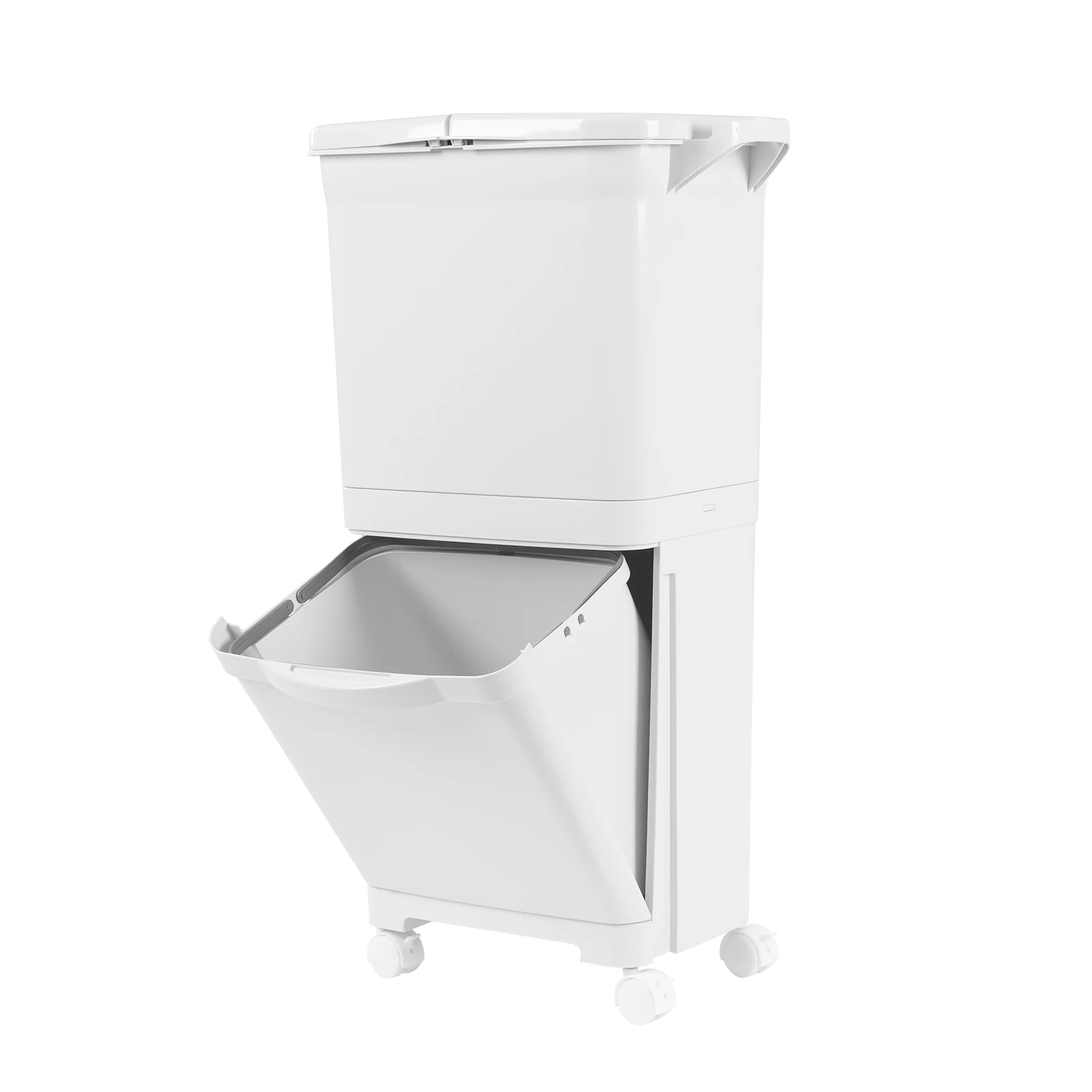 Weißer 45-Liter-Mülleimer aus PP, klassifiziert, Küchen-Mülleimer, Sortier-Mülleimer, vertikaler Mülleimer für Küchen, Schlafzimmer, Badezimmer – Detail 31