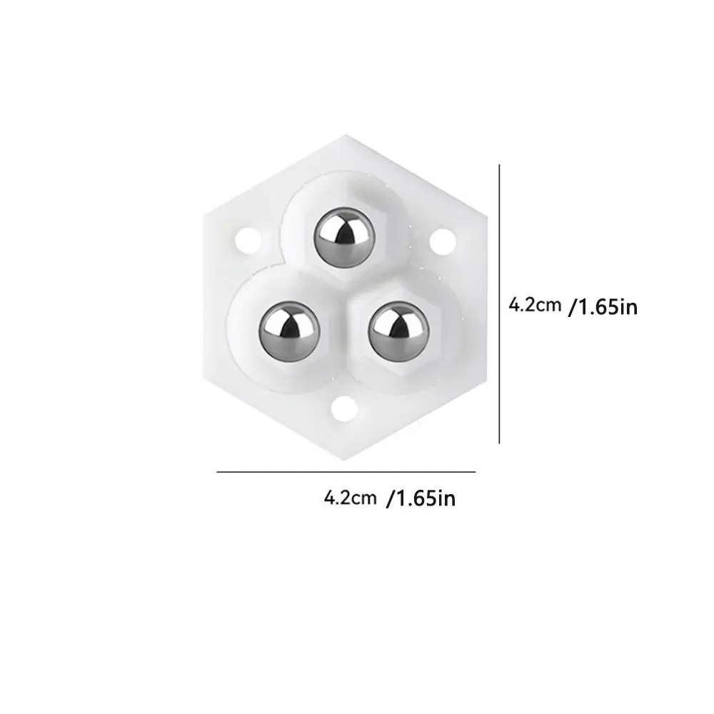 4 قطع بكرة عالمية صغيرة ذاتية اللصق 360 درجة °   خزانة عجلات دوارة ذات 3 خرزات دوارة قابلة للدوران #6
