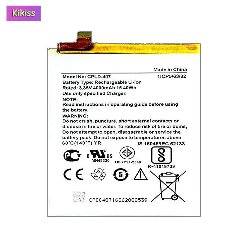 Replacement Mobile Phone Battery For Coolpad Cool 1 Play 6 COR-I0 VCR-A0 CPLD-407 4000mAh