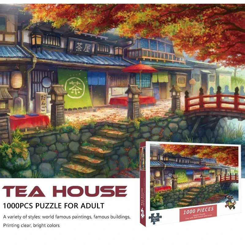 

Adult 1000pcs Puzzle Tea House Christmas Gift High Difficulty Decompression Girl Educational Toys Birthday Present Board Games