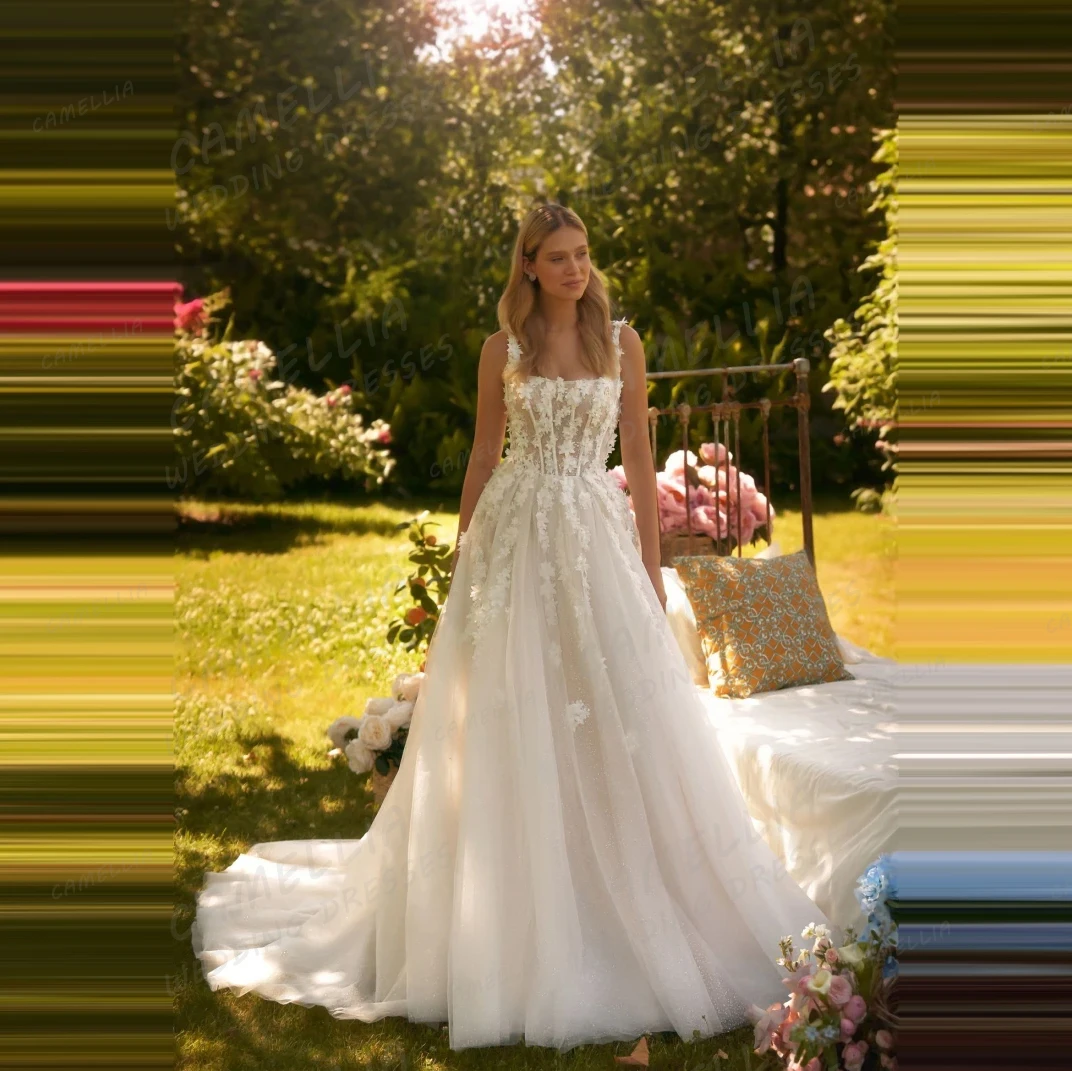 فساتين زفاف فاخرة للنساء على شكل حرف A بدون أكمام دانتيل زينة سويب تراين زي العرائس بدون ظهر Vestidos De Novia مخصصة