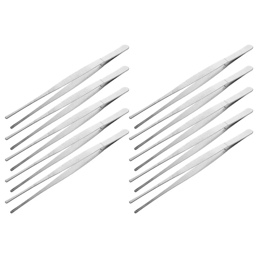

10pcs Gardening Tweezers Plant Tool Toothed Portable Stainless Steel Long Tweezer MultiFunctional Shovel Spade