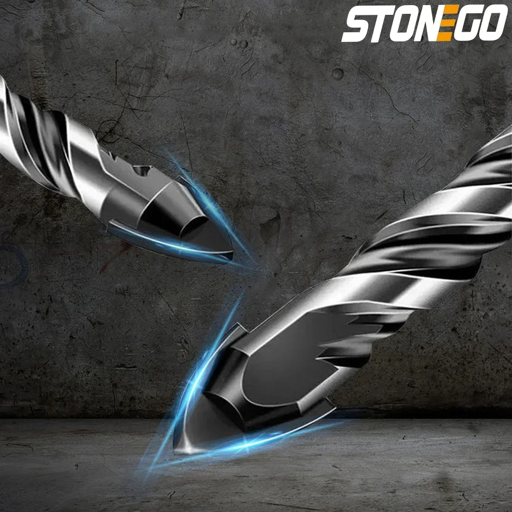 

STONEGO Tungsten Carbide Tip Drill Bit Multi-Material Drill Bit for Tile, Concrete, Brick, Glass, Plastic and Wood