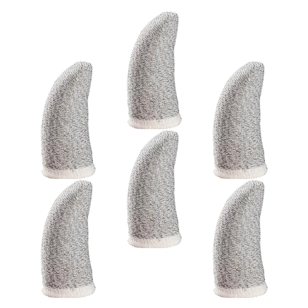 6Pcs Finger Anti-Sweat Covers Lightweight Elastic Silver Fiber Sleeve for Smooth Screen Touch Gaming Performance Enhancement