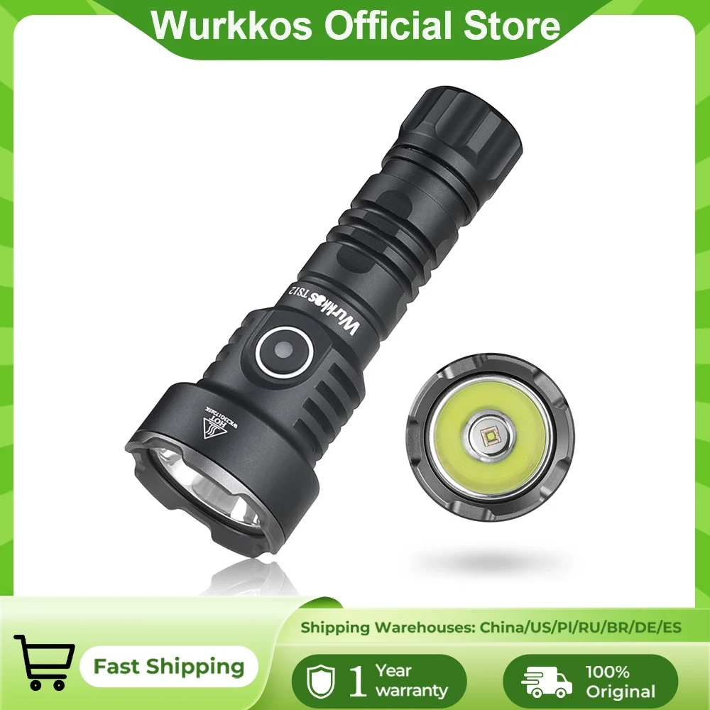 Wurkkos TS12 Mini Flashlight 14500 Rechargeable LED Flashlight 1050 Lumens SFT25R IP68 Waterproof Magnetic Tail Switch