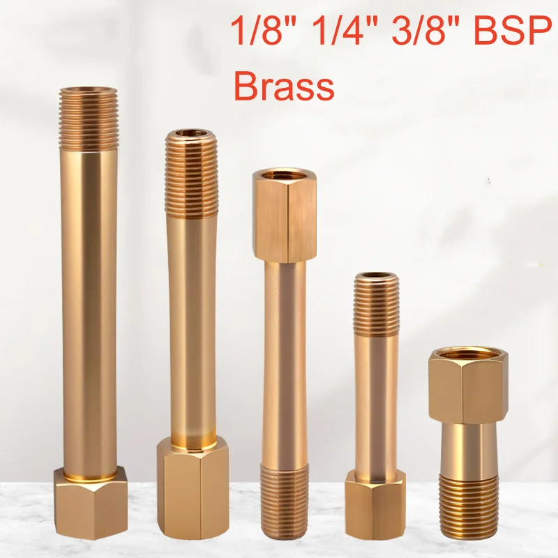 1/8인치 1/4인치 3/8인치 BSP 암-수 연결 35-200mm 길이 황동 파이프 피팅 니플 커넥터 몰드 연장 조인트