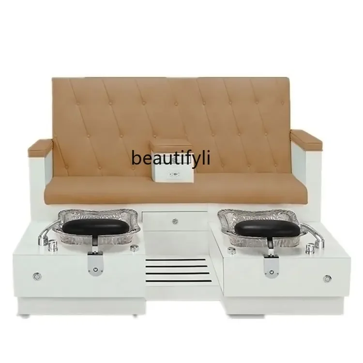 

Modern Equipment Seats Two Seats Salon Furniture Massage Pedicure Spa Chair with Glass Basin