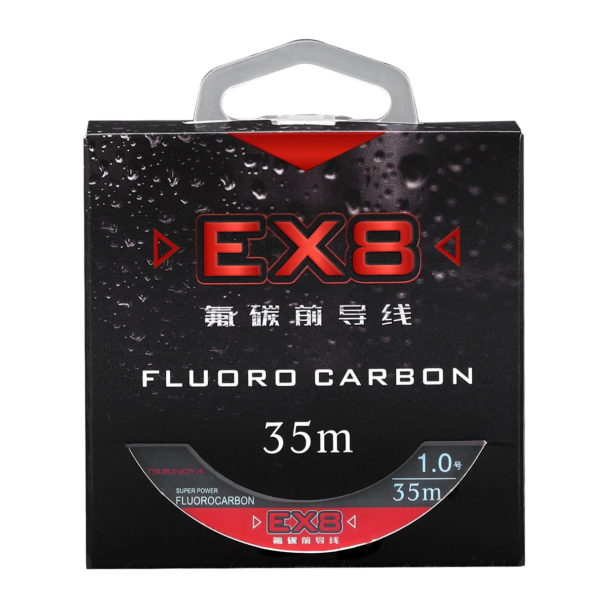 TSURINOYA Vislijn 100% Fluorocarbon Lijn EX8 35m Leider Hoofdlijn Hoge Sterkte Zinkende Karpersnoer Leiderlijn