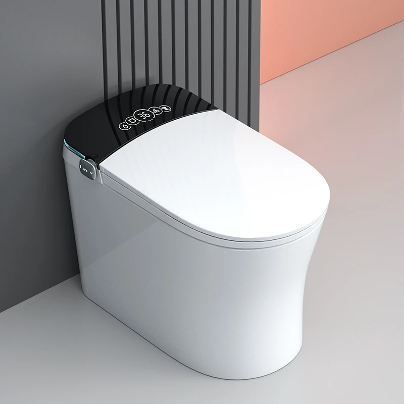 MYN CUPC Black Floor Mounted Silver Automatic Smart Electric  Bathroom Ceramic Auto Flush Intelligent Toilet  with Move Control
