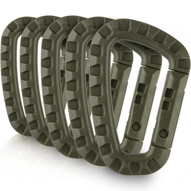 

5Pcs Tactical 3.5" Plastic Carabiner Molle Clip ITW Keychain D-Shape Hard Spring Snap Gear Hook Outdoor Camping Hiking EDC Tools