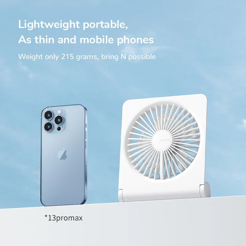 Tragbarer Mini-Ventilator, Desktop-Ventilator, USB-Aufladung, leiser, faltbarer, hängender, stehender Lüfter für Reisen, Büro, Zuhause