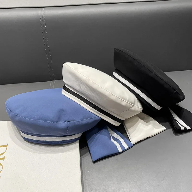 

Japanese Style Academic Sweet Beret for Women, Vintage Student Sailor Cap, Cute Painter Hat for Spring Summer Street Fashion
