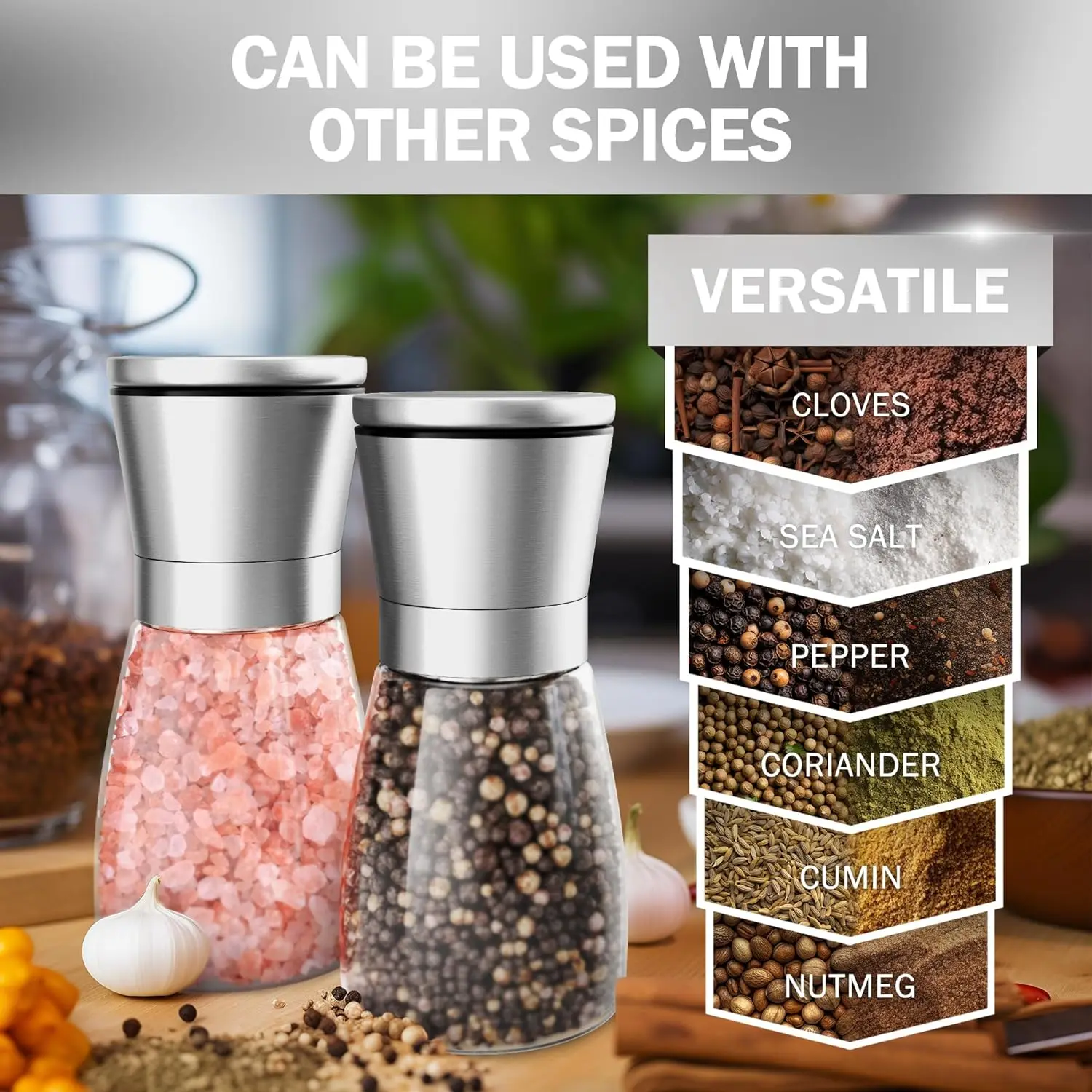 Manual Salt Pepper Grinder Coffee Grinde Pulverizer Powder Machine Steel Spice Grinder Salt Shaker Kitchen Mills Accessories