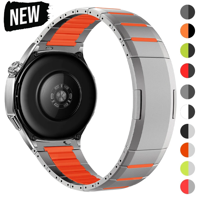 22mm Edelstahl-Armband für Huawei Watch GT6 6Pro GT5 4Pro 46mm Metall-Silikon-Armband für Samsung Galaxy Watch 46mm Gear S3