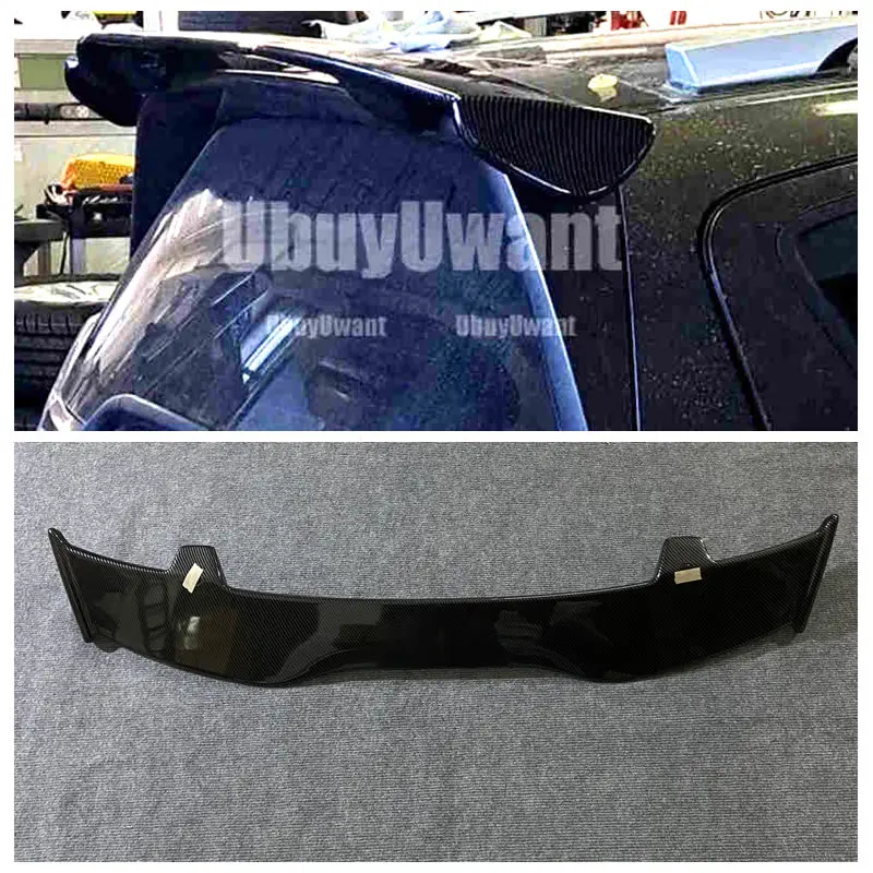 Para Chevrolet Hatchback Spoiler Spark ABS plástico negro brillante/aspecto de fibra de carbono exterior ala trasera Kit de carrocería de coche Accesorios