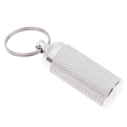 1PC Aluminum Alloy Waterproof Pill Shaped Box Bottle Holder Container Keychain Medicine Box Pill Box Key Holder