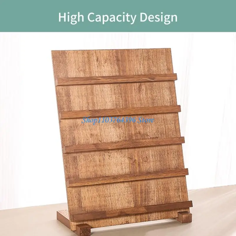 

Элегантный деревянный серьговый дисплей подставка для ювелирных изделий ручной работы подходит для ювелирных и визитных