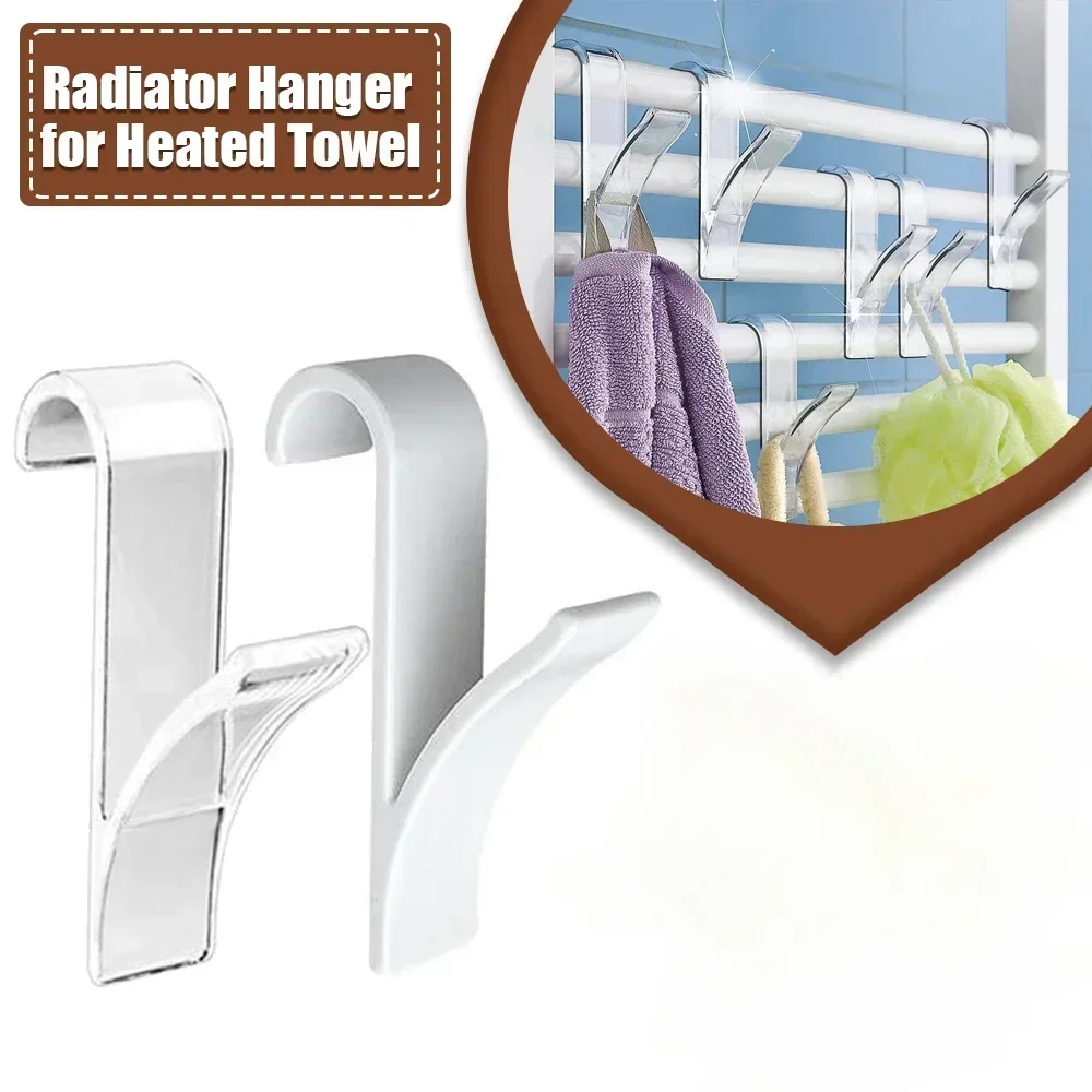 

4pcs Hanger for Heated Towel Radiator Rail Bath Hook Holder Clothes Hanger Bathroom Drying Towel Scarf Rack Coat Holders