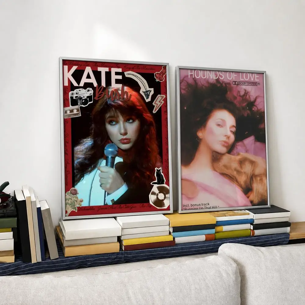 Singer Kate Bush Poster Self‑Adhesive Waterproof PP Poster Coffee House Bar Wall Art Sticker Room Home Decor