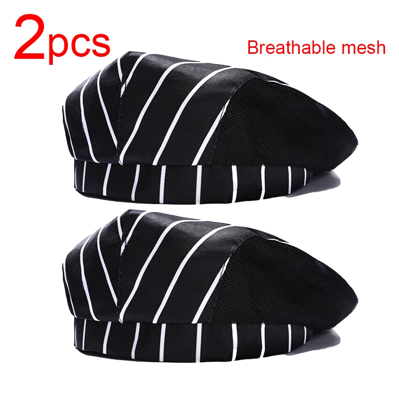 Beret szefa kuchni 2/1 szt. Czapka robocza kucharska do cateringu, kapelusz kucharza do gastronomii, hotelu, restauracji, stołówki, pieczenia, kawiarni, gotowania w domu