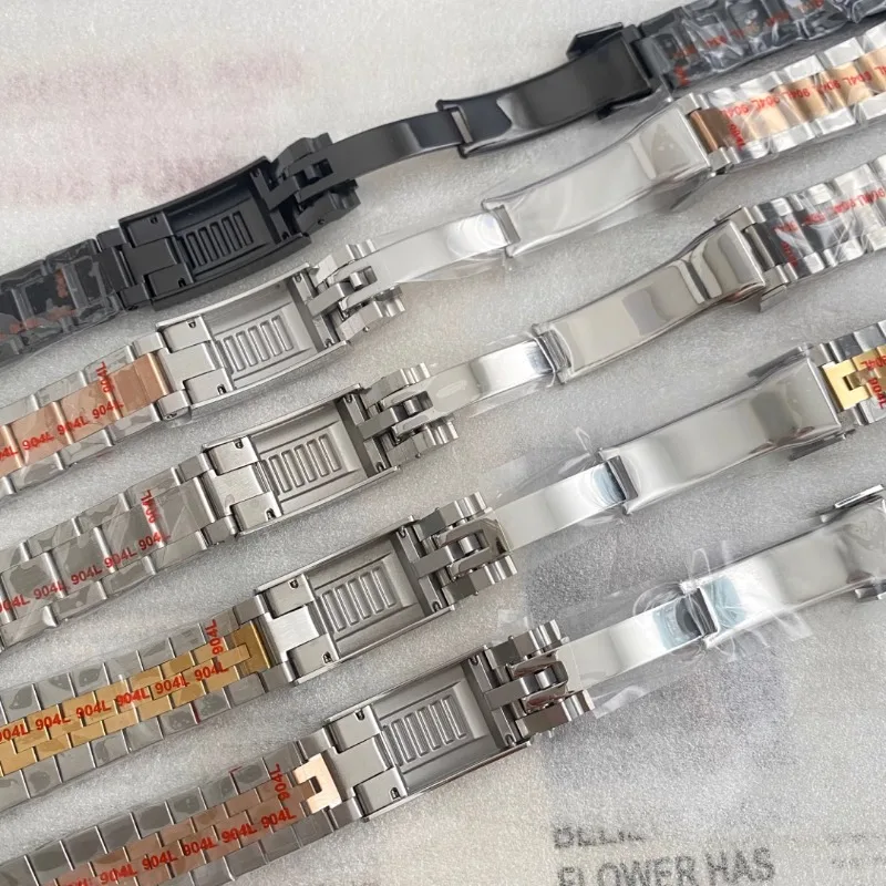 Accessori per orologi cinturino in acciaio cinturino di regolazione Fine acciaio inossidabile 316L 20mm catena per orologio pieghevole in acciaio di precisione solida