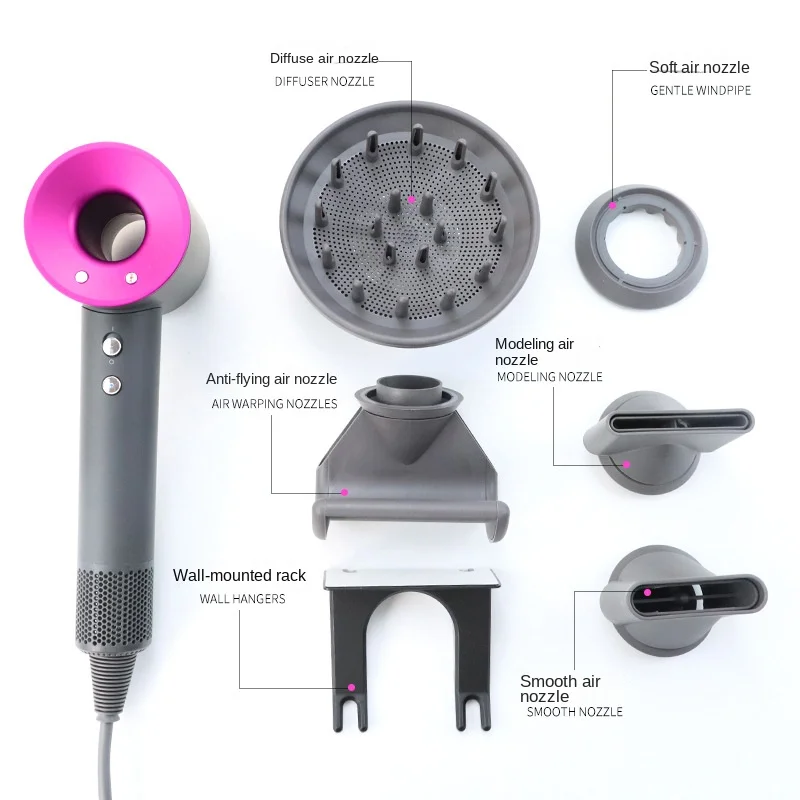 Professional Leafless Hair Dryer Constant Temperature Negative Ion Attachment 5 Home Powerful Electric Hair Dryer