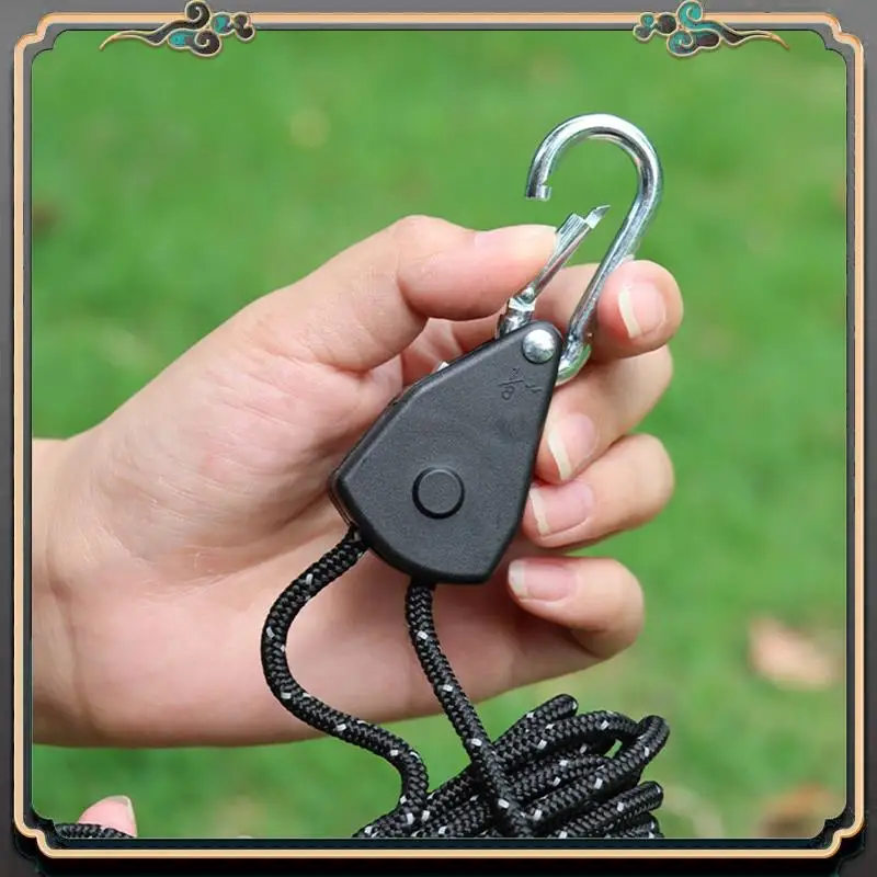 

Premium 6Pcs 4Mm Camping Tent Tie Down Rope Tightener Fastening Wind Rope Buckle Awning Rope Hook Tie Down Strap
