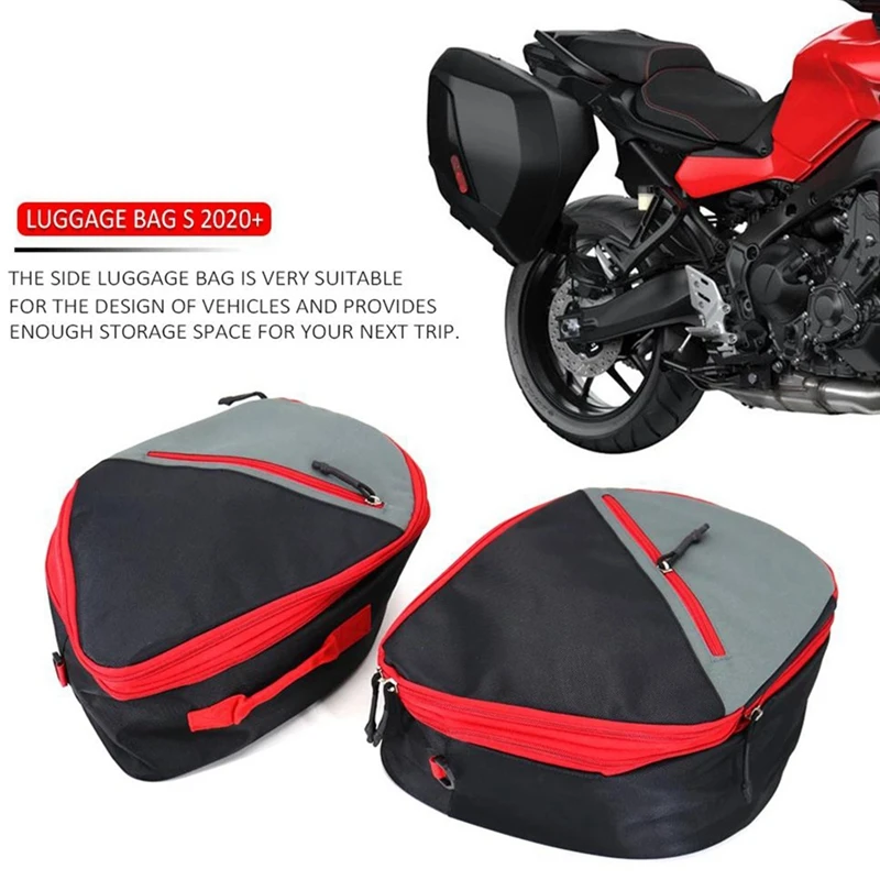 AU04 -Motorcycle Luggage Bags Black Expandable Inner Bags For Yamaha Tracer 9 GT TRACER 9GT Tracer900 2020 2021 2022