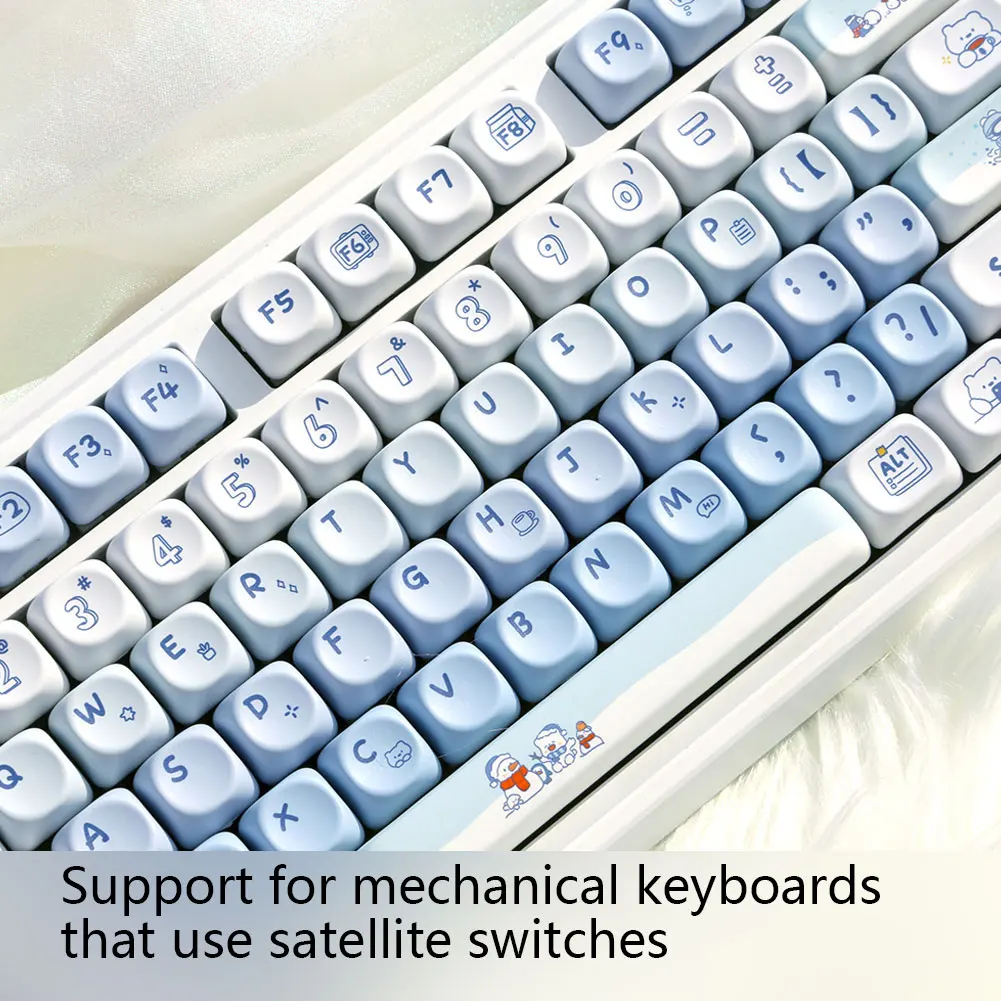 131 مفتاح الشتاء الدب PBT Keycap MOA الملف الشخصي التسامي Keycap لطيف MOA الشخصي كيكابس DIY بها بنفسك لوحة مفاتيح الألعاب الميكانيكية المخصصة