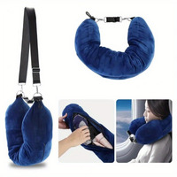 U-shaped Travel Pillow Cervical Pillow with Velvet Pillowcase Hand Washable Multifunctional Clothing Filled Luggage Pillow