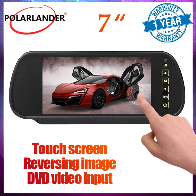 

Car Auto Rear View Mirror Parking Monitor 7 Inch LCD Reverse Priority MP5 FM Transmitter for Reverse Camera 480x234