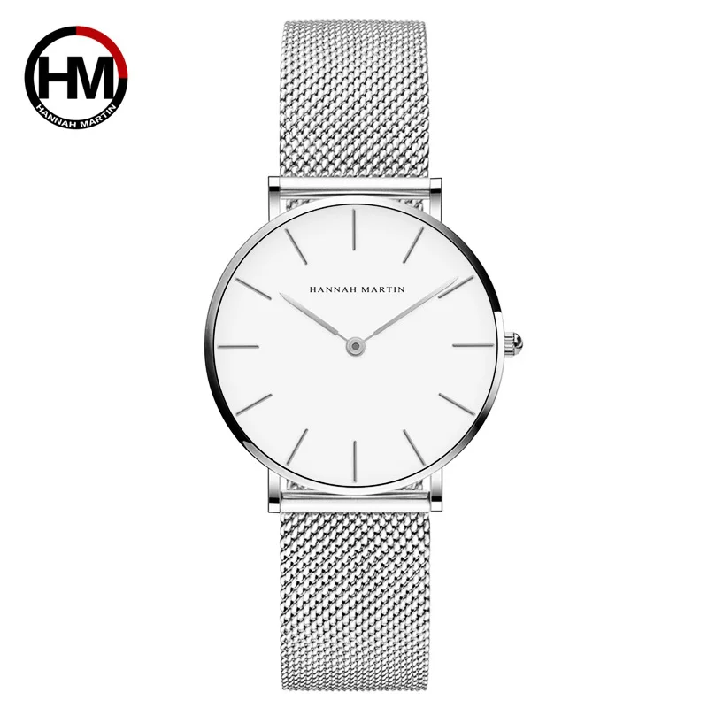 Montre à quartz étanche en acier inoxydable pour homme, maille simple, couple de dame, sélectionné pour la Saint-Valentin, 520