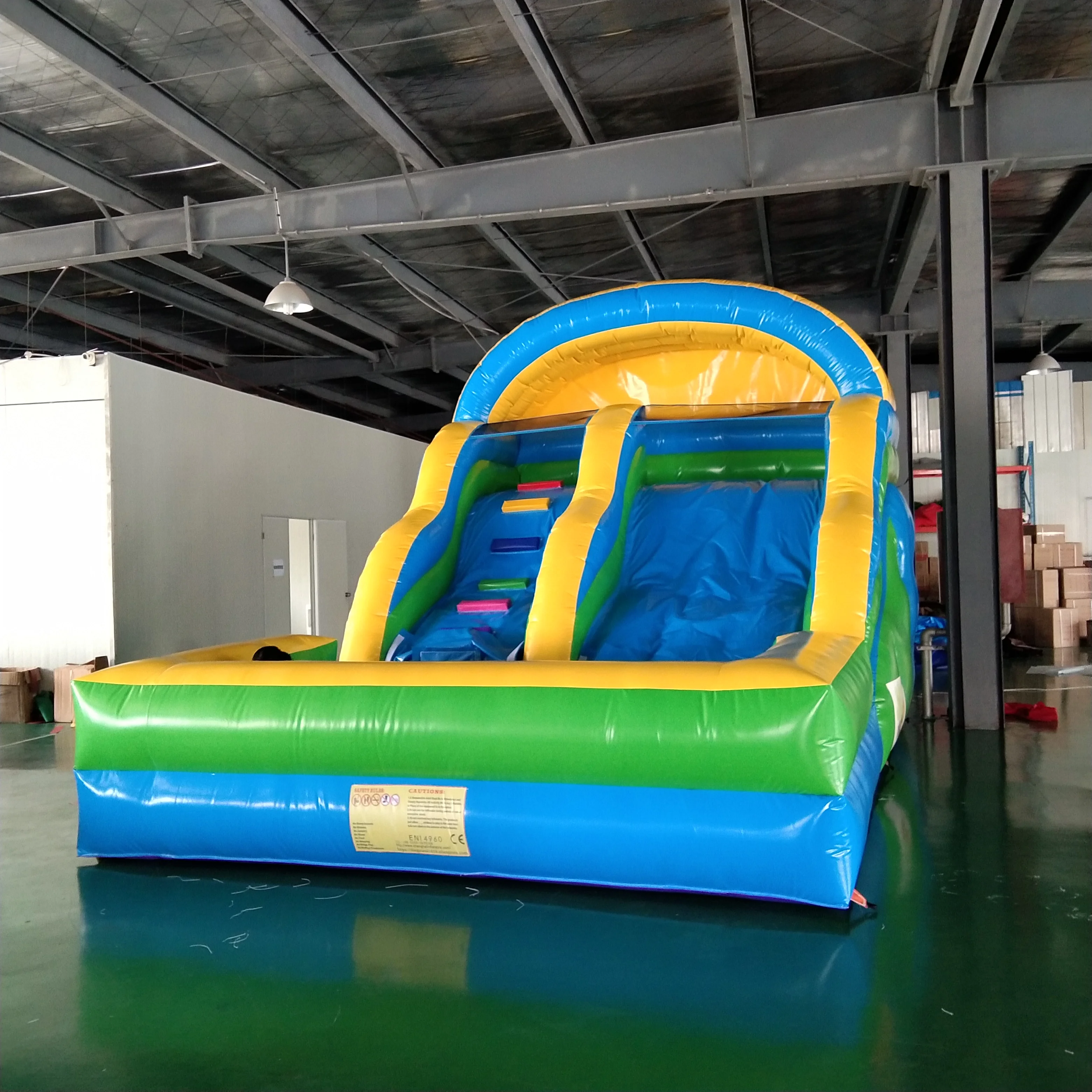 Outdoor Inflatable Land Dry Slide with Clawn Design for Kids, Jumping Game