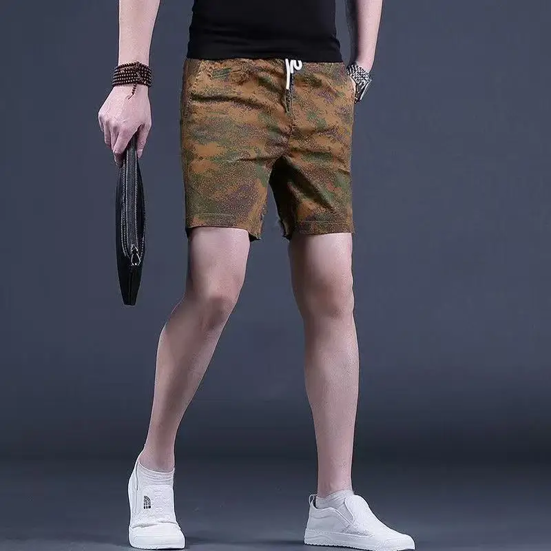 Pantalones cortos americanos de camuflaje Bad Boy, marca de moda de verano, nuevos pantalones cortos sueltos de longitud media de moda informal para hombres de tres cuartos