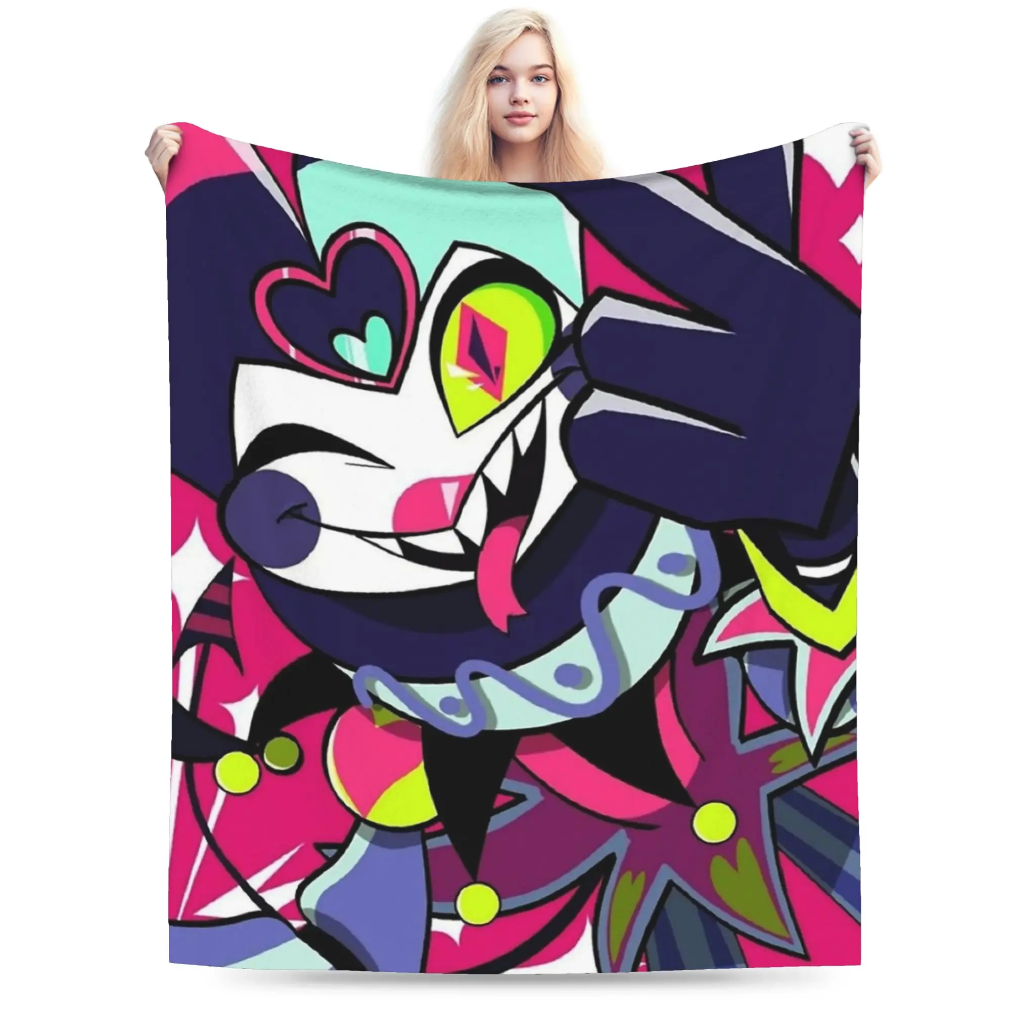 

Fizzarolli Blanket Velvet Winter Helluva Cartoon Boss Multifunction Super Soft Throw Blankets for Sofa Office Rug Piece