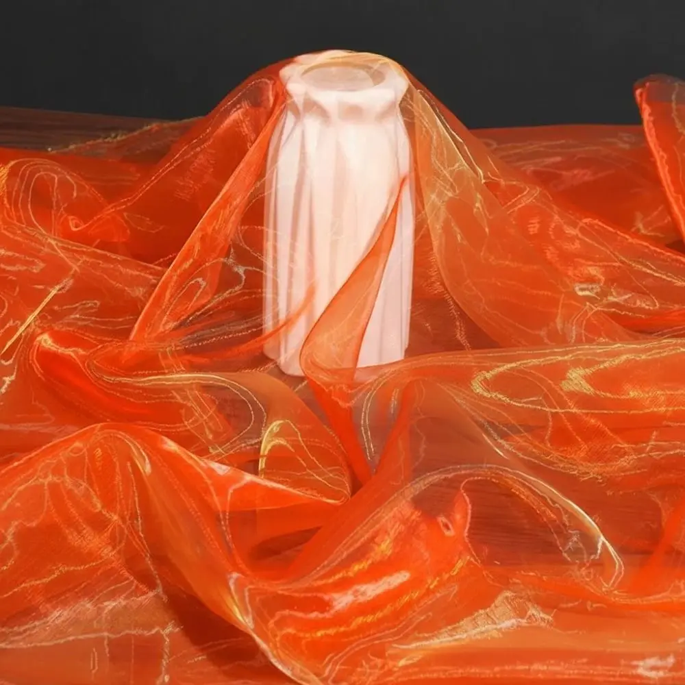 

100X150cm Two-color Gradient Fabric Lightweight Thin Organza Mesh Fabric Colorful Tulle Gauze Fabric Decorative Edge