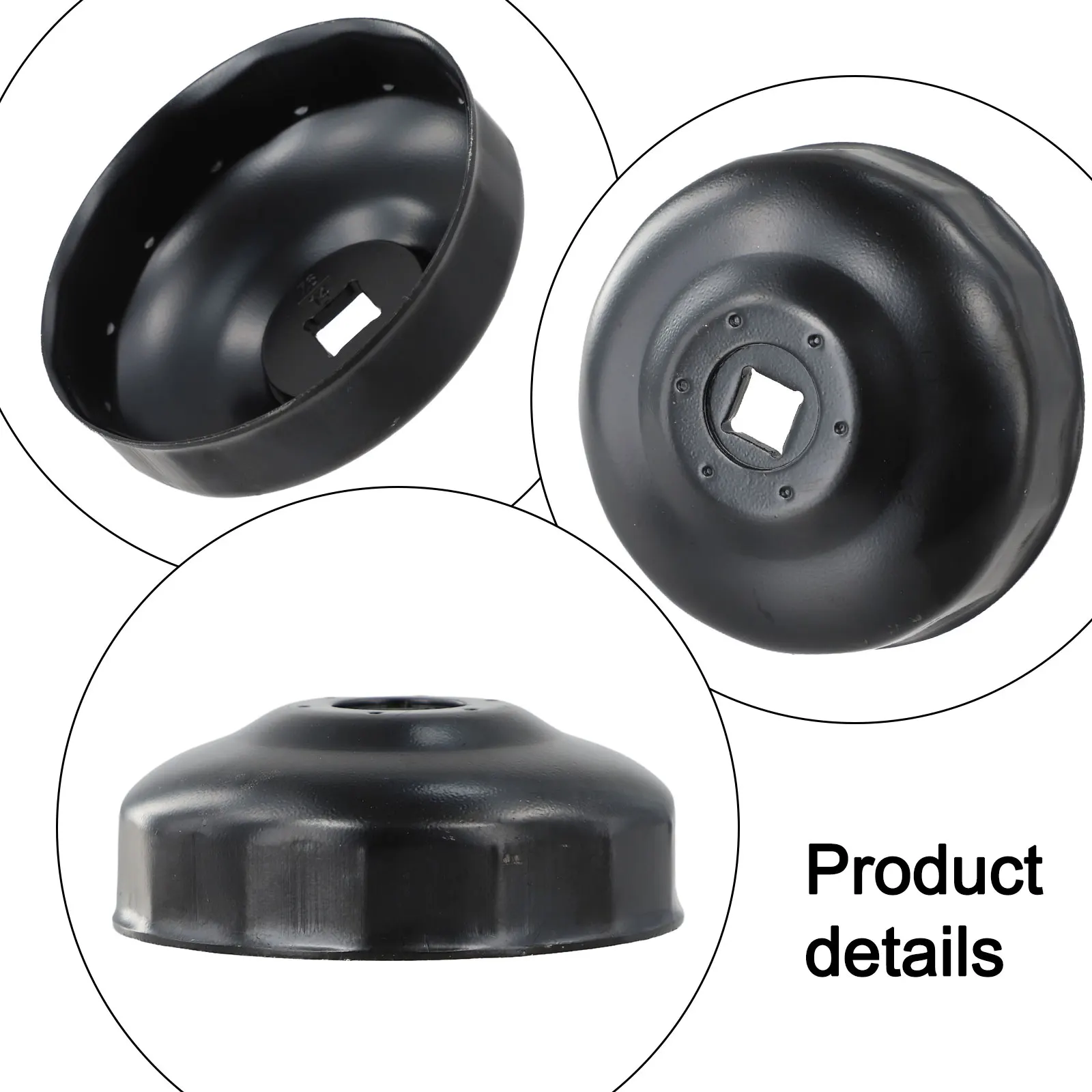 Cap Oil Filter Remoal Tool Steel Wrench Socket 76 Mm X 14 Flutes Black Car Accessories Practical To Use Brand New