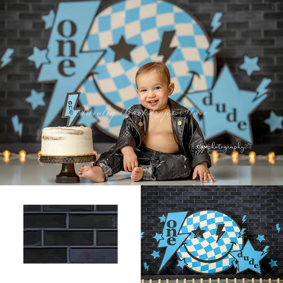 Cool Guy Smiling Backgrounds Kids Adult Photography Props Child Baby Black Brick Wall Decors Photo Studio Backdrops