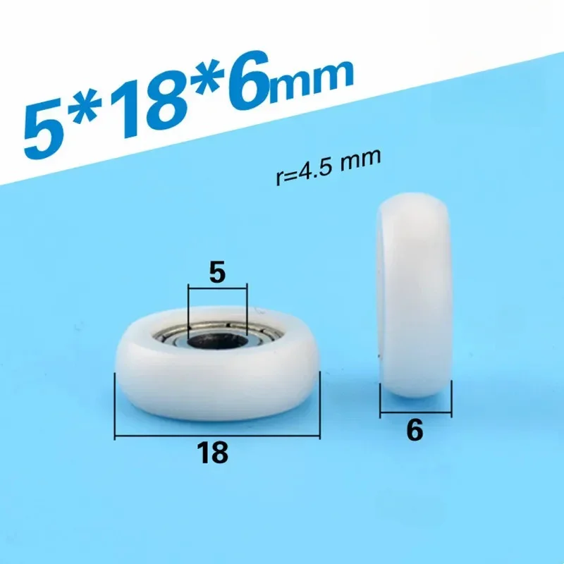 

sphere arc Plastic coated bearing 695ZZ 5*18*6mm 3D printer POM nylon pulley roller aluminium profile track wheel