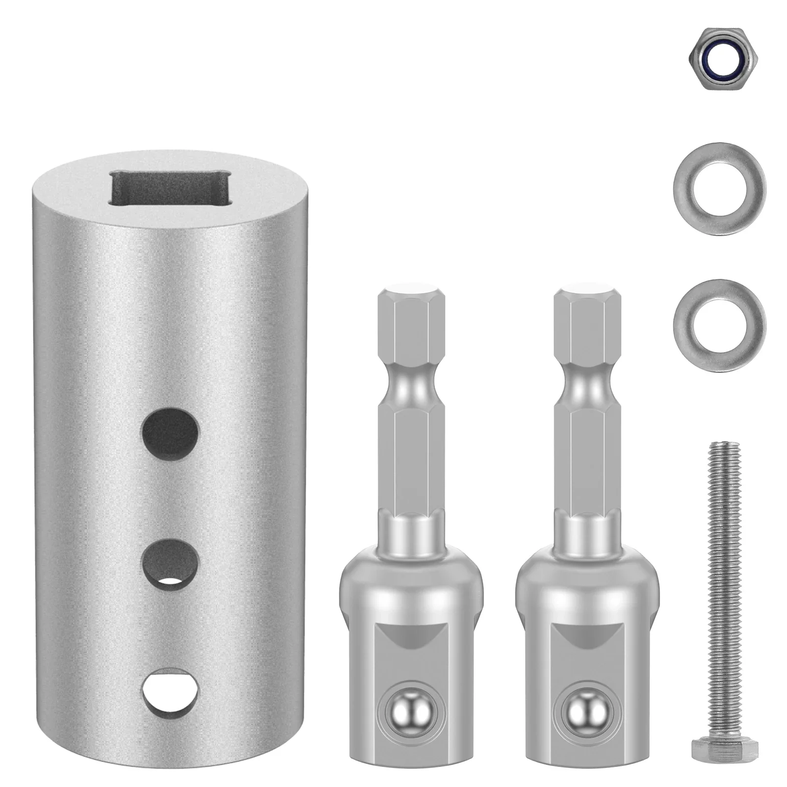 

New Trailer Jack Drill Adapter Stainless Steel Trailer Jack Crank Handle Cordless Drill Adapter with 1/2 Inch Socket Adapter Bit