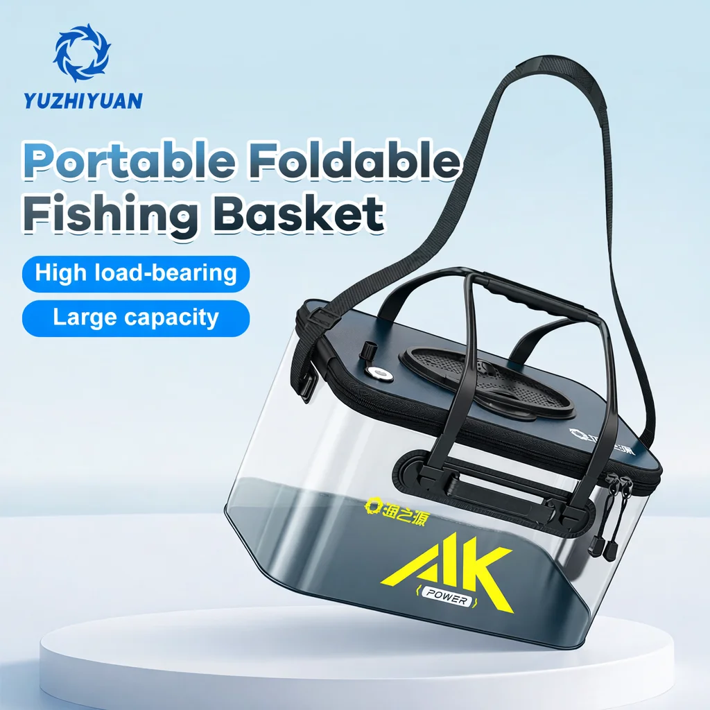 

YUZHIYUAN Live Fish Bucket Thickened EVA Foldable Fishing Bucket Large Capacity Quick Release Lid for Outdoor Fishing Hiking